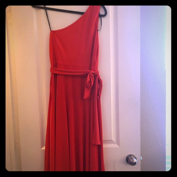 Vince Camuto one shoulder orange maxi dress. - Picture 1 of 4